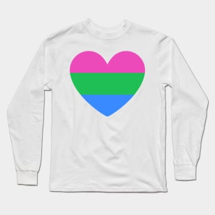 Polysexual Pride Flag Heart Long Sleeve T-Shirt